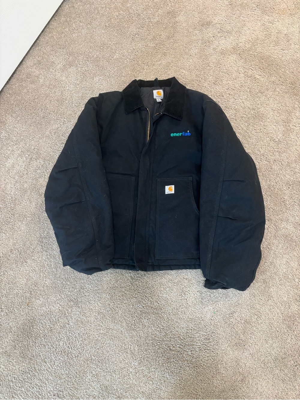 Carhartt Black Work Puffer Jacket with Enerfab Embroidery